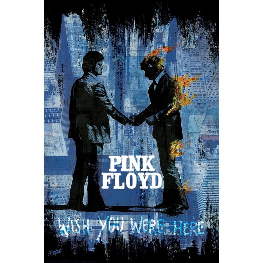 Wish You Were Here Pink Floyd by Stephen Fishwick Art Poster - 24 x 36 Inch