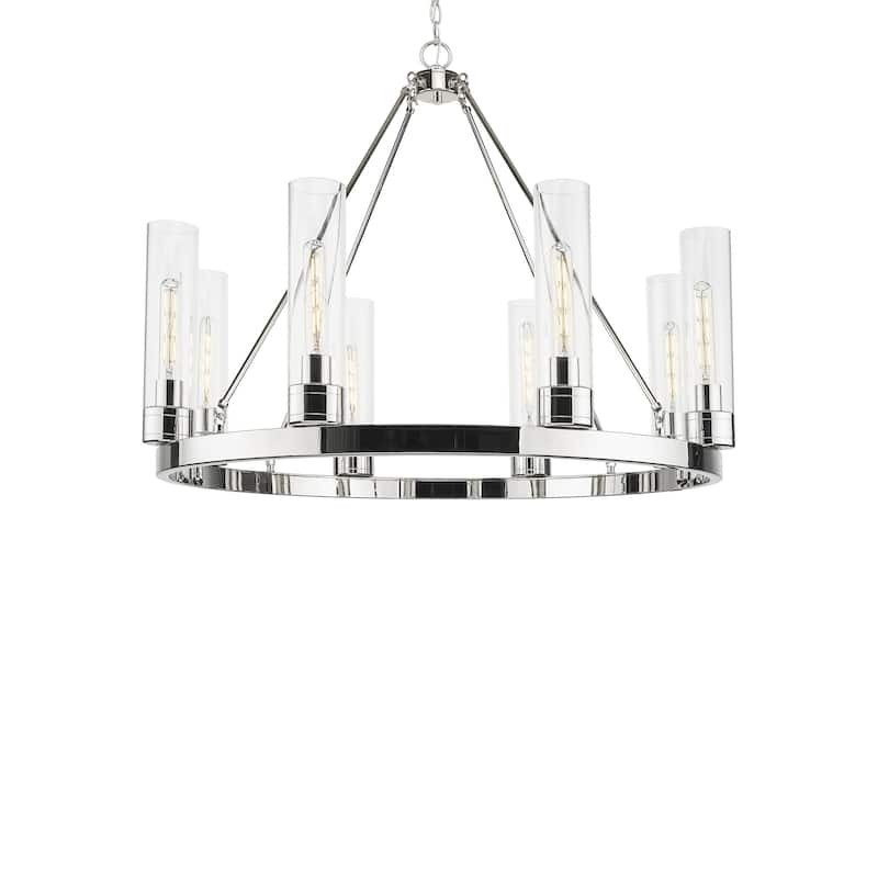 Innovations Lighting 617-8CR-28-36 Boreas Chandelier Boreas 8 Light - Polished Nickel / Clear