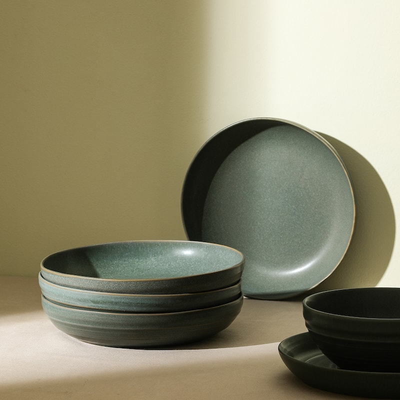 Stone Lain Elio Stoneware Pasta Bowl Set - 4 Piece - Green
