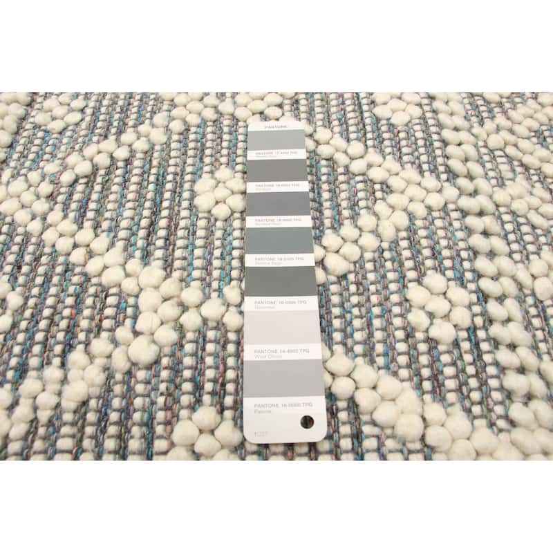 ECARPETGALLERY Braid weave Sienna Grey Wool Rug - 6'1 x 9'1