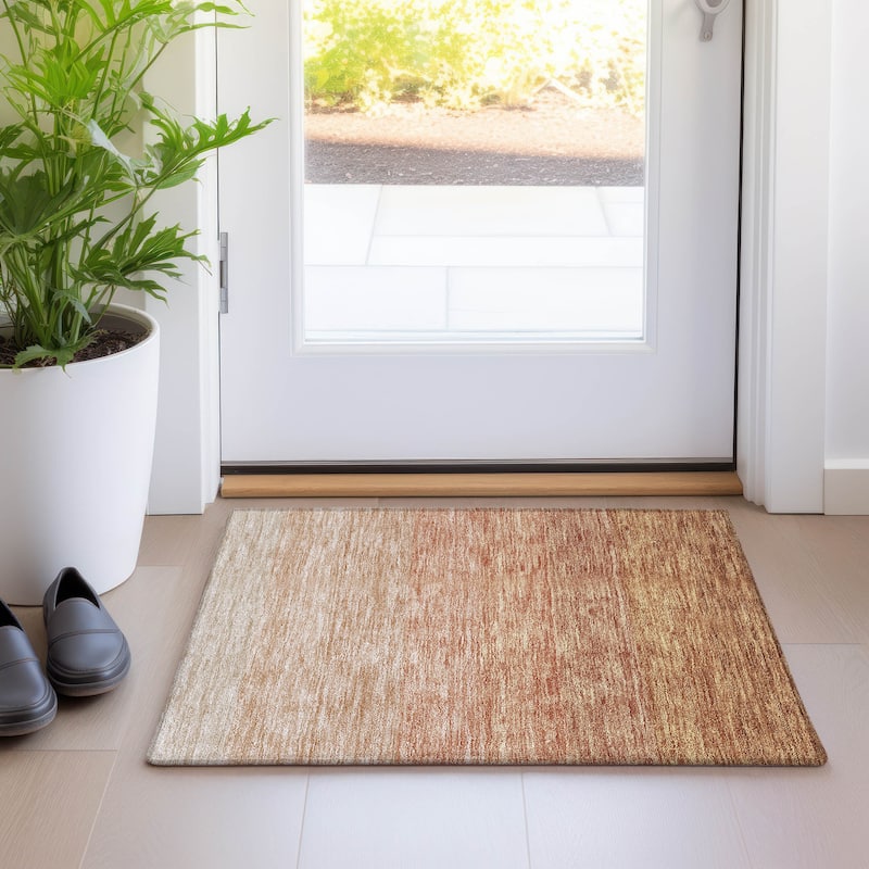 Premium Washable Super Soft Ombre Mod Mayfield Rug - Paprika - 1'8" x 2'6"