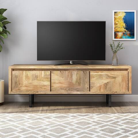 Girard Boho Handcrafted Mango Wood TV Stand by Christopher Knight Home