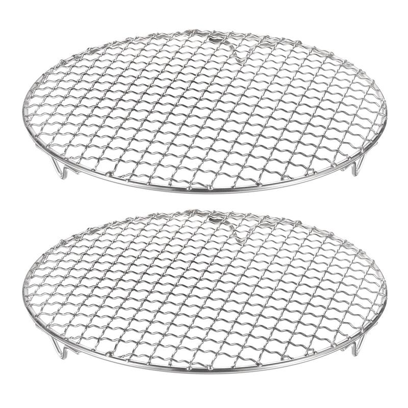 2pcs Round Cooking Rack 9.8" 201 Stainless Steel Barbecue Grill with 20mm Legs - 9.8 Inch