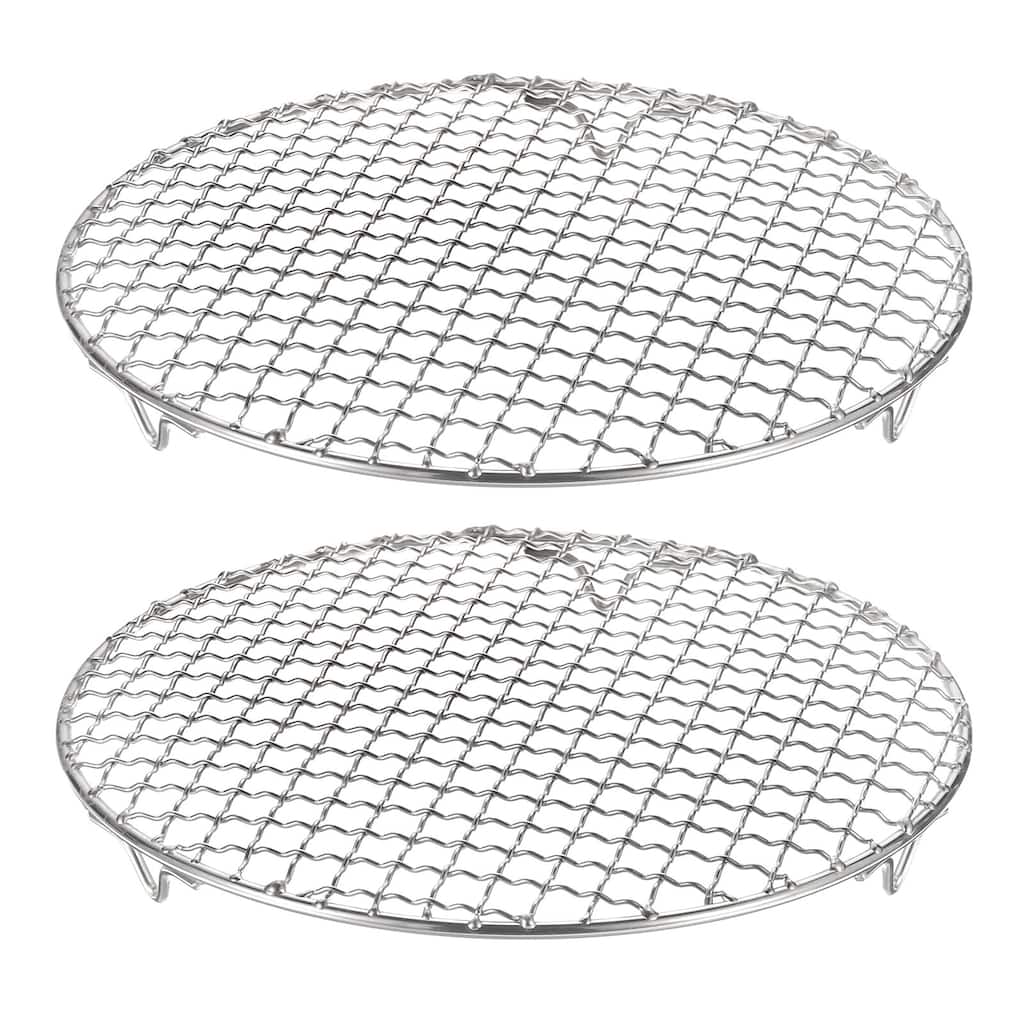 2pcs Round Cooking Rack 9.8" 201 Stainless Steel Barbecue Grill with 20mm Legs - 9.8 Inch