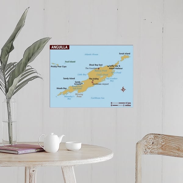 Map Of Anguilla Poster Print Overstock