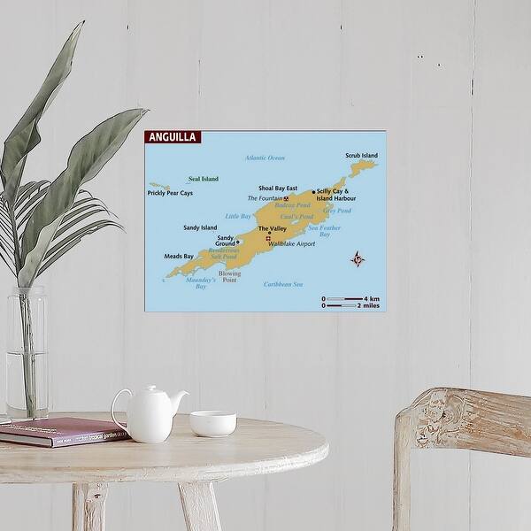 Map Of Anguilla Poster Print Overstock Map Of Anguilla Poster Print Overstock