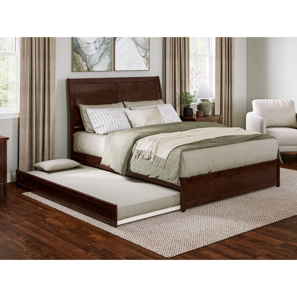 Andorra Platform Bed with Panel Footboard and Twin XL Trundle