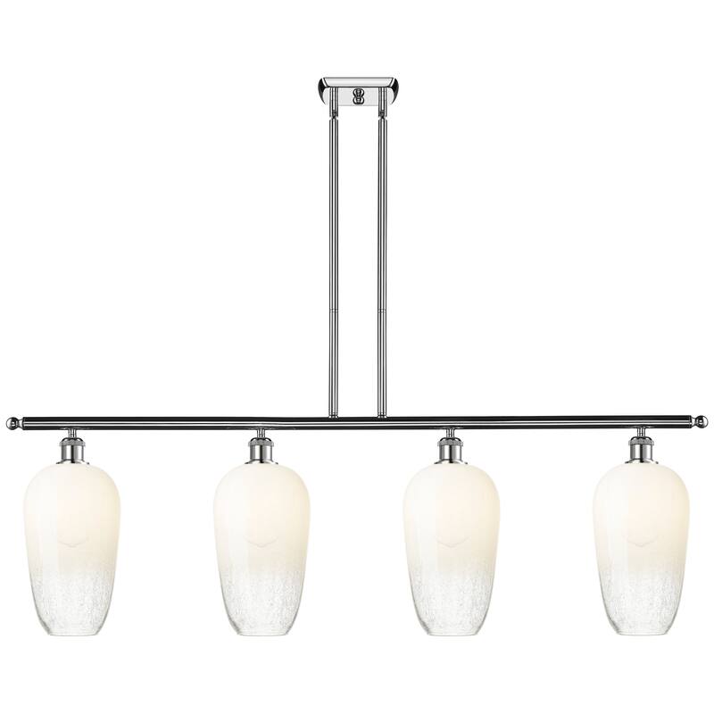 Innovations Lighting Endless Possibilities Ballston - Brookhaven Flute - 4 Light 48" Stem Hung Island Light - Polished Chrome/Opal