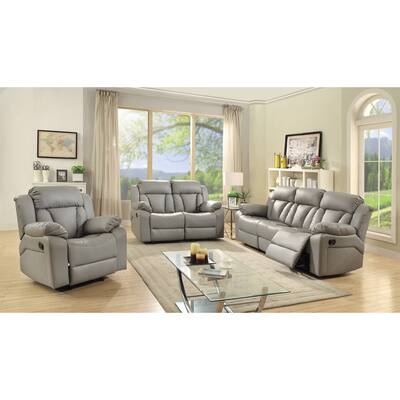 Daria 85 in. W Flared Arm Faux Leather Straight Reclining Sofa - 37"L x 85"W x 41"H