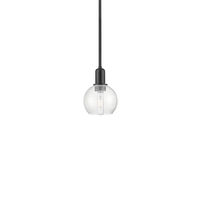 Innovations Lighting 716-1S-9-6 Athens Pendant Athens 6" Wide Mini - Matte Black / Seedy