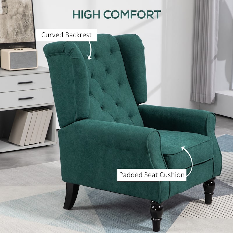 HOMCOM Copper Grove Guanta Tufted Wood Leg Accent Chair