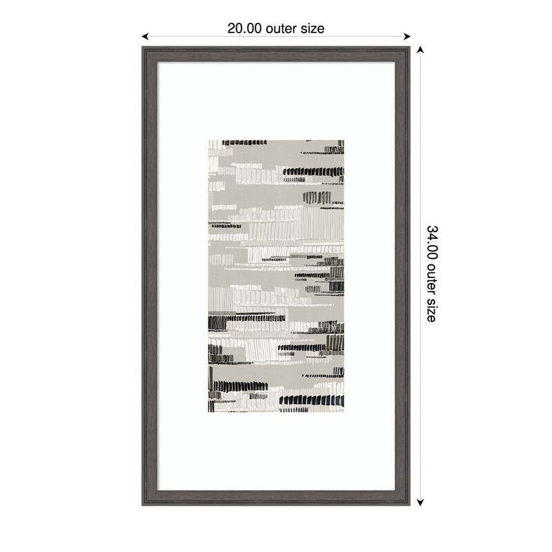 Monochrome Patterns in Rhythmic Motion by Emma Peal Wood Framed Wall Art Print - Florence Pewter