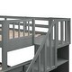 preview thumbnail 32 of 32, Stairway Twin Over Full Bunk Bed with Guardrail & Storage, Wood Bed Frame with Twin Trundle for Kids Teens Adults, Bedroom Dorm