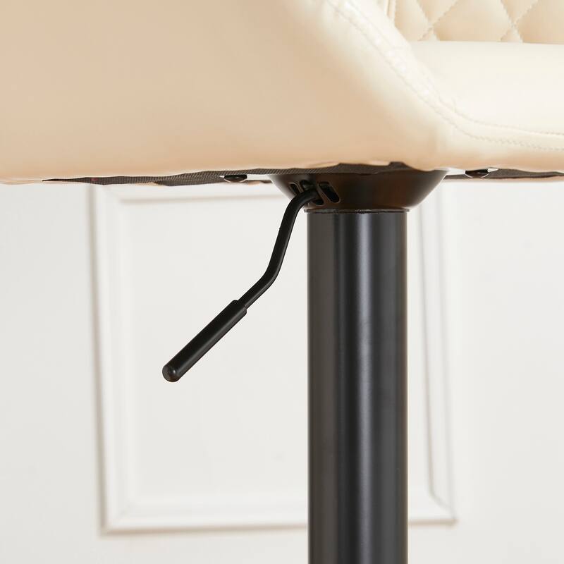 Glitzhome Mid-Century Height Adjustable Faux Leather Swivel Counter Bar Stools