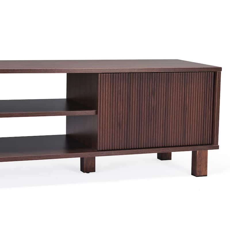 Modern TV Stand for Up to 70" TVs, Large Media Console with Storage & Open Shelves, Stylish Entertainment Center
