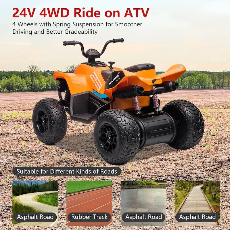 Kids Ride on ATV, 24V Battery Powered Kids Electric Vehicle