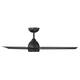 Mocha Indoor/Outdoor 3-Blade Smart Ceiling Fan 54in Matte Black with 3000K LED Light Kit and Remote Control with Wall Cradle