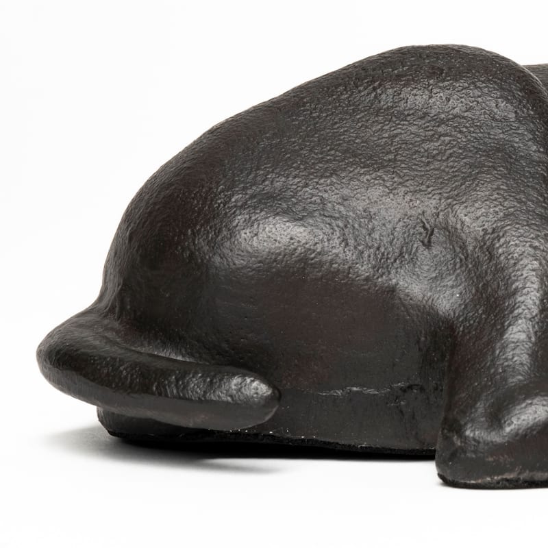 Black Metal Labrador Dog Sculpture - 7"W x 11"D x 5"H