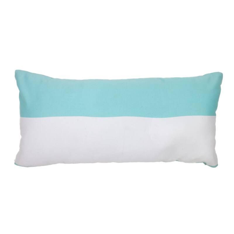 Jiti Indoor Striped Bicolor Green White Decorative Rectangle Lumbar