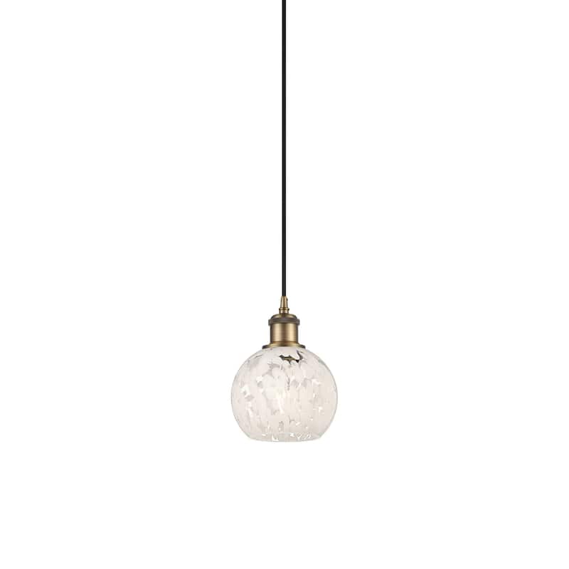 Innovations Lighting 516-1P-8-6 White Mouchette Pendant White - Brushed Brass