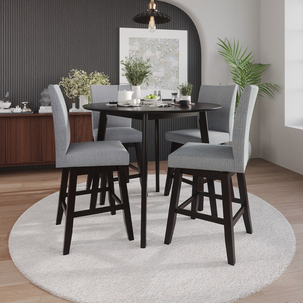 CraftPorch Minimalist Swivel Counter Chairs with Round Table