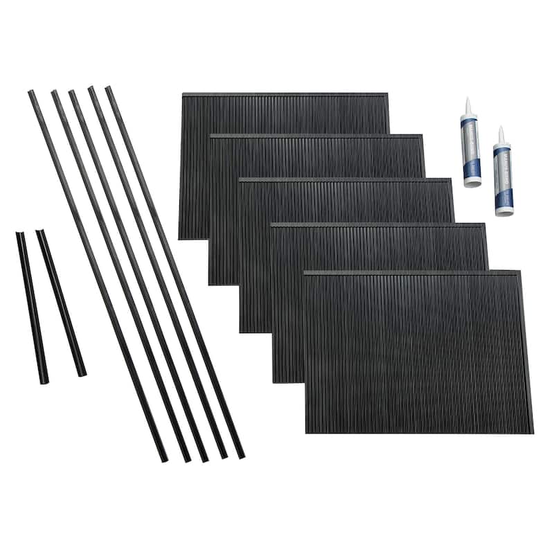 FASÄDE Rib Decorative Vinyl Backsplash Panel - 15 Sq Ft Kit - Brushed Onyx