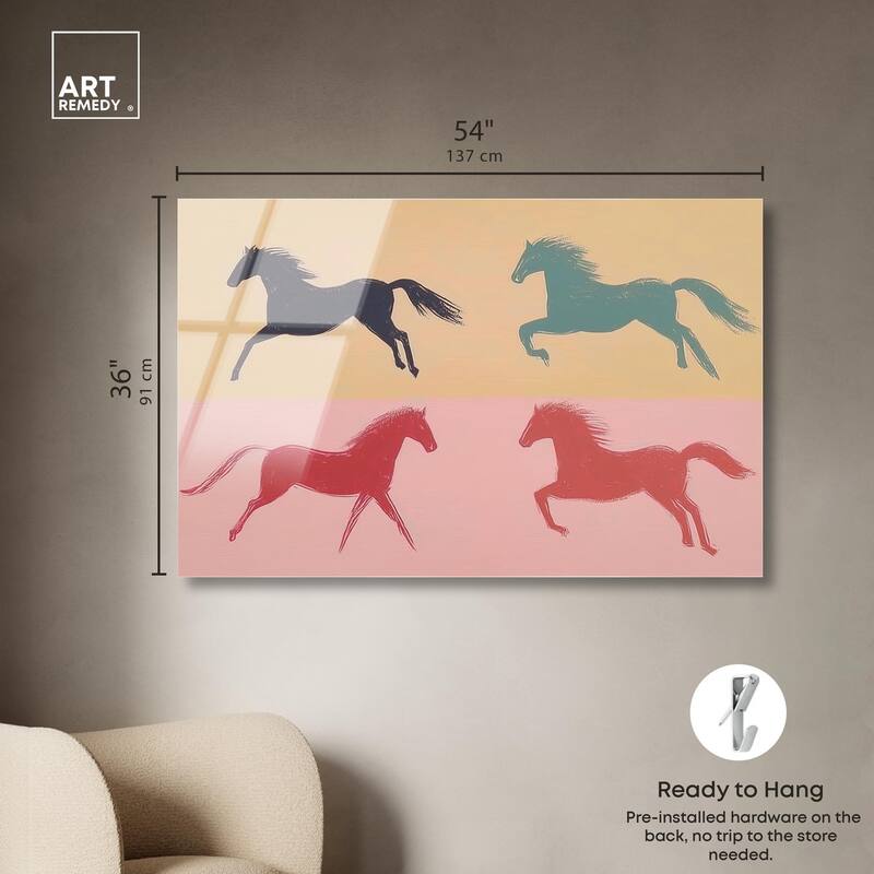 Galloping Quartet Acrylic by Art Remedy, Ready to Hang