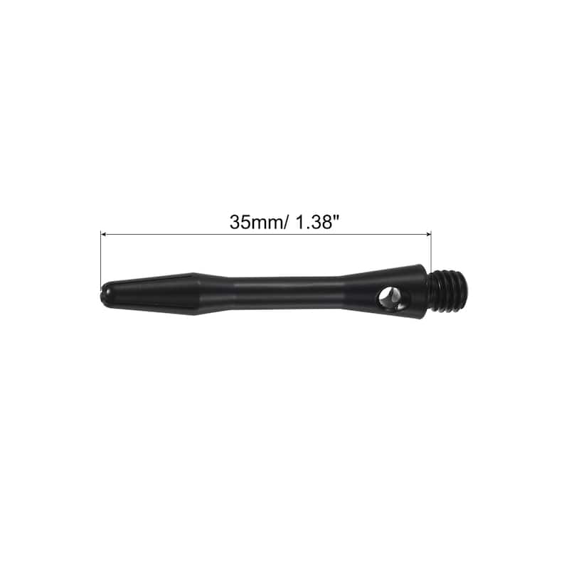35mm Dart Shafts, Medium 2BA Thread Aluminum Dart Stems - 3 Pack - Black