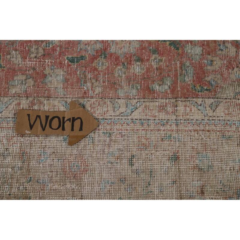 Distressed Tabriz Persian Vintage Rug Handmade Wool Carpet - 6'6" x 9'6"