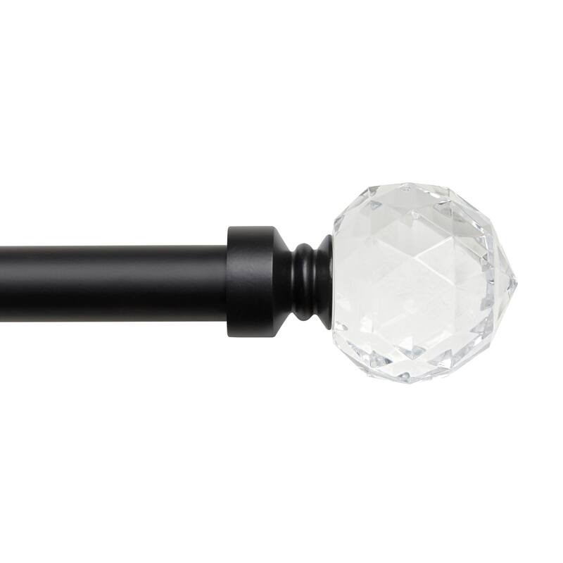 EXCLUSIVE HOME Crystal Ball 1" Curtain Rod and Finial Set - 84-160