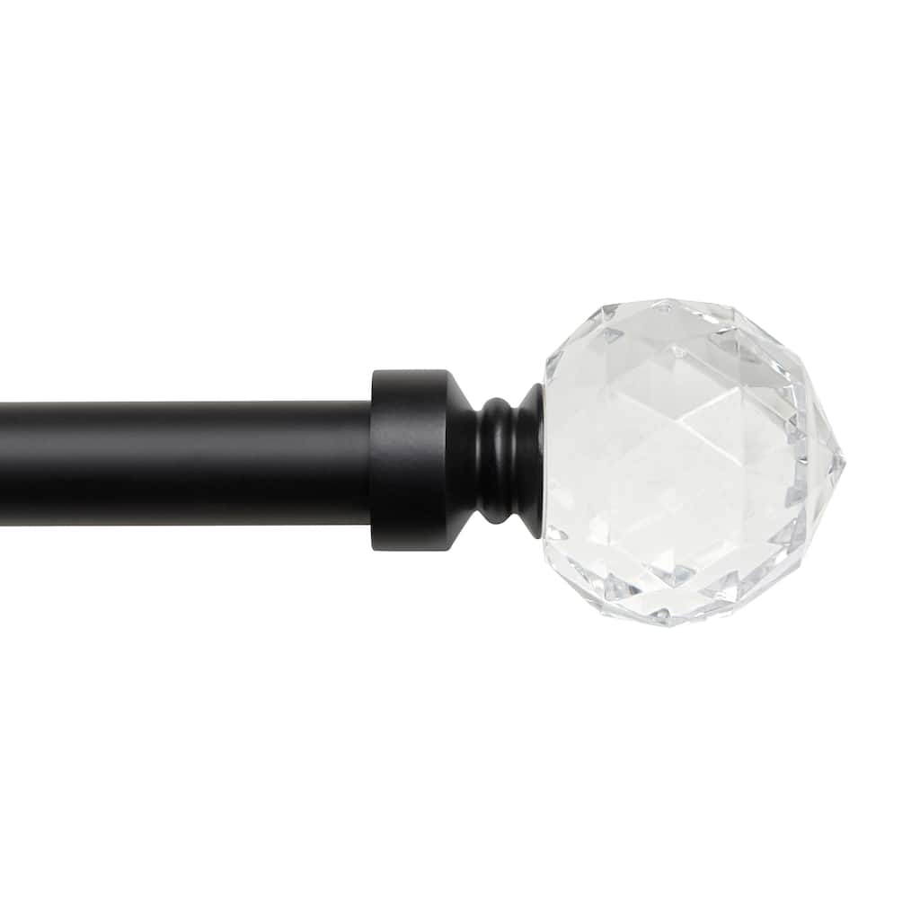 EXCLUSIVE HOME Crystal Ball 1" Curtain Rod and Finial Set - 84-160