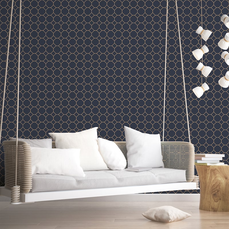 Galerie Wallcoverings Just Kitchens Bee Hive Vinyl on Non-woven Matte Wallpaper Roll
