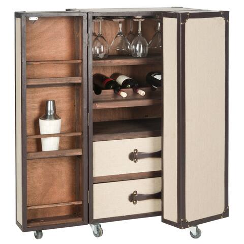 SAFAVIEH Grayson Storage Beige Bar Cabinet - 23.6" x 17.7" x 42.1"