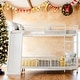 preview thumbnail 21 of 38, Unique Metal Twin over Twin Size Bunk Bed with Slide and Guardrails,Versatile Functionality White