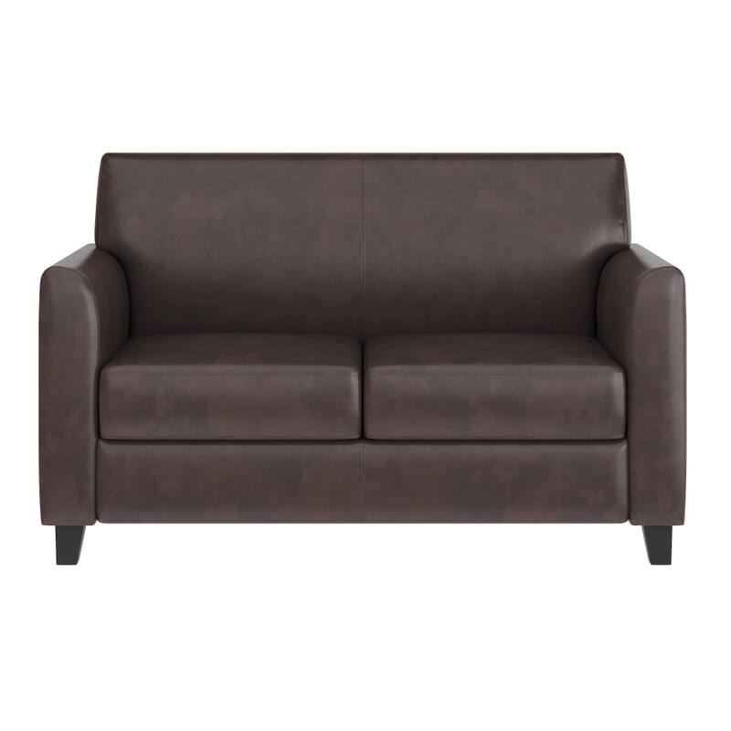 LeatherSoft Loveseat with Clean Line Stitched Frame