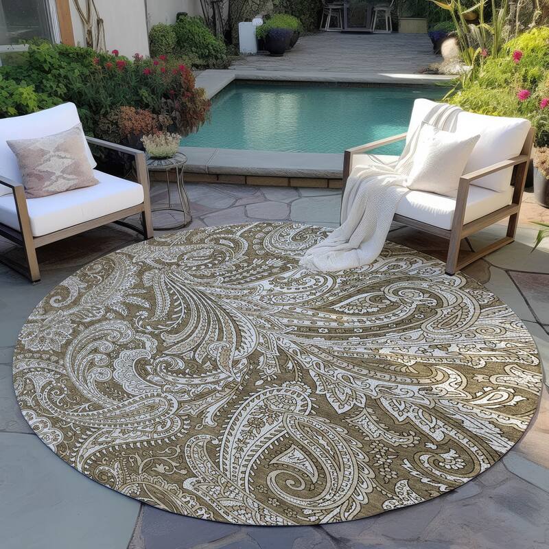 Machine Washable Indoor/ Outdoor Chantille Traditional Paisley Rug