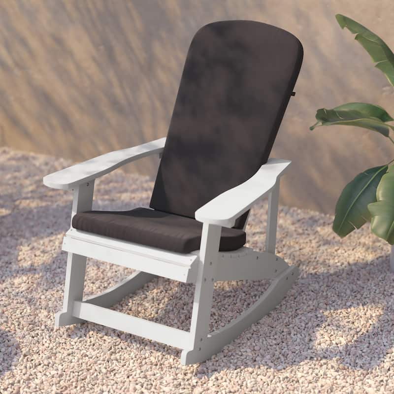 Indoor/Outdoor Rocking Adirondack Chairs with Cushions - Set of 2 - 29.5"W x 37.75"D x 39.5"H