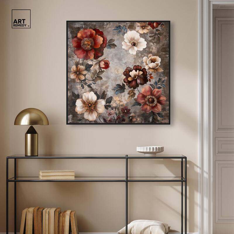Dusk Dahlias Canvas by Art Remedy