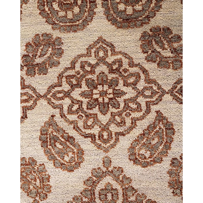 Ikat One-of-a-Kind Hand-Knotted Area Rug - Beige, 8' 3" x 10' 4" - 8' 3" x 10' 4"