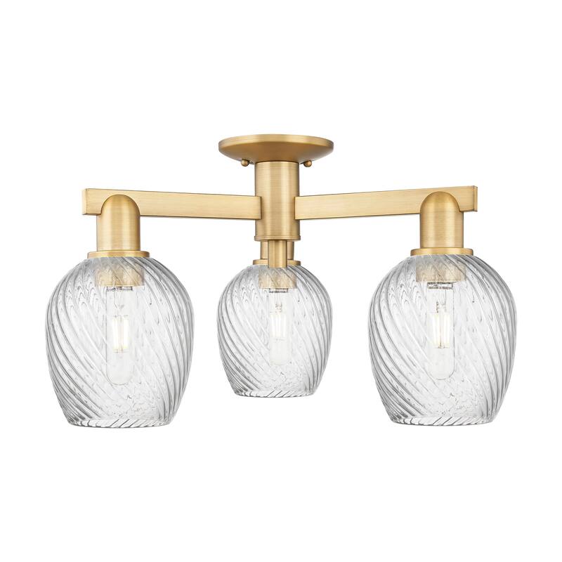 Innovations Lighting Endless Possibilities Arcadia - Salina - 3 Light 23" Semi-Flush Mount - Brushed Brass