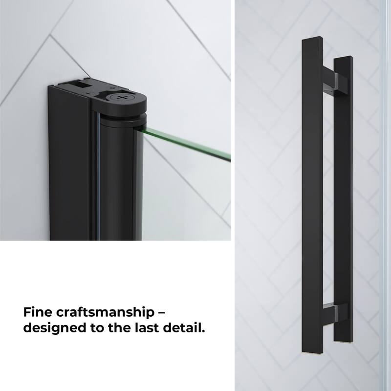 OVE Breeze Pivot Corner Frameless Pivot Shower Door Kit with Base Pan