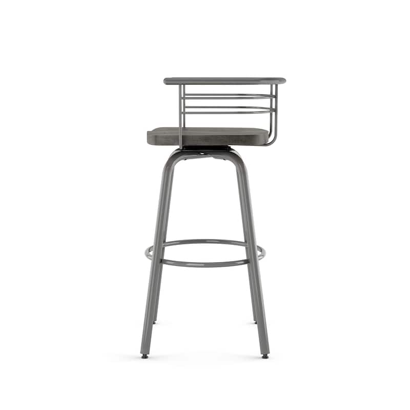 Amisco Brisk Swivel Counter Stool with Distressed Wood Seat