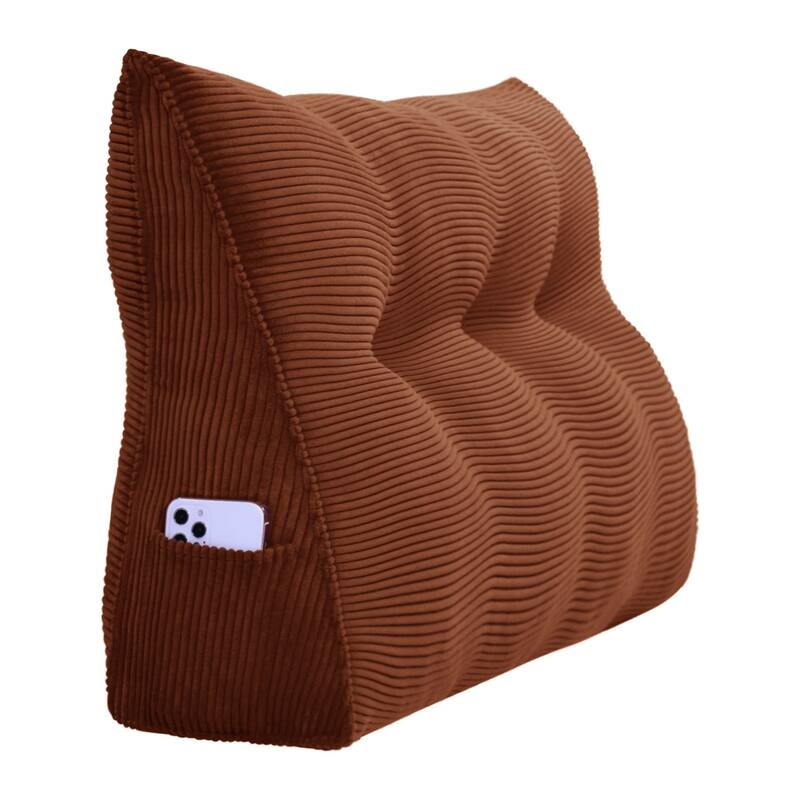 Corduroy Headboard Wedge Reading Pillow for Twin Dorm Bed & Daybed Side Back Support