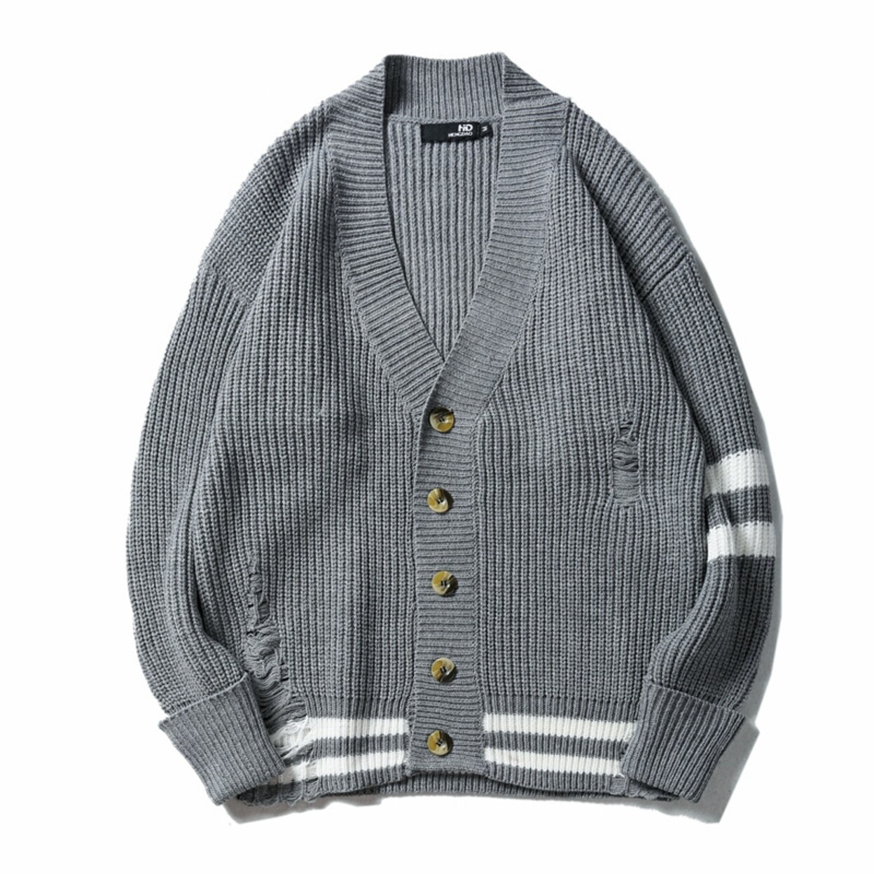Loose Colorblock Hole Cardigan Sweater Coat On Sale Overstock