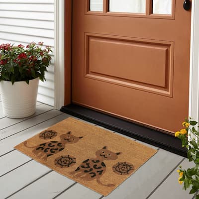 George Towne Living-OVERSIZED-24x36 Outdoor Coir Mat-Welcome Kitties - 24x36