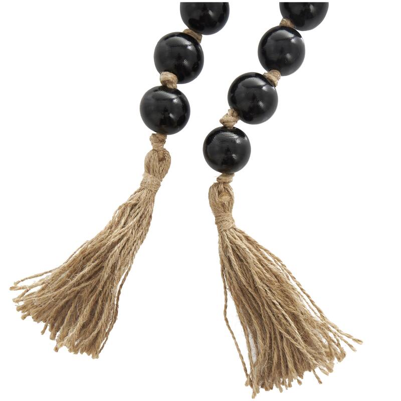 Glass Handmade Round Beaded Garland with Tassel with Knotted Brown Jute - Roche River Decor