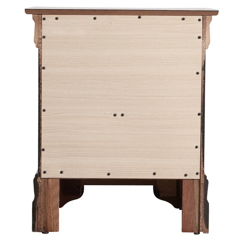 2 Drawer Cappuccino Nightstand, 24 Inch Classic Bedside Table with Real Wood Veneers and English Dovetail Drawers