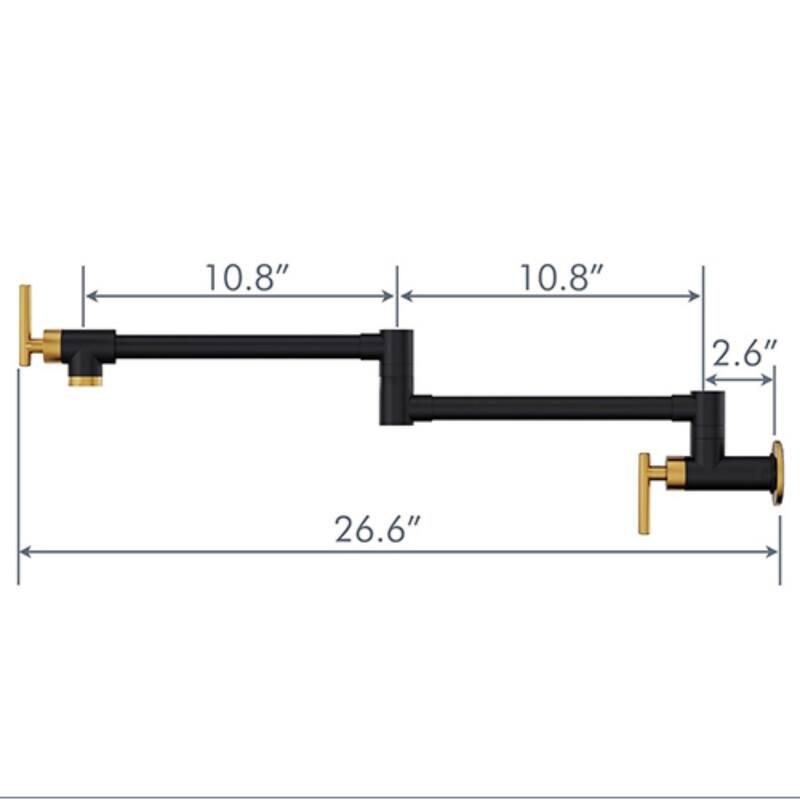 Wall mounted commercial pot filler faucet
