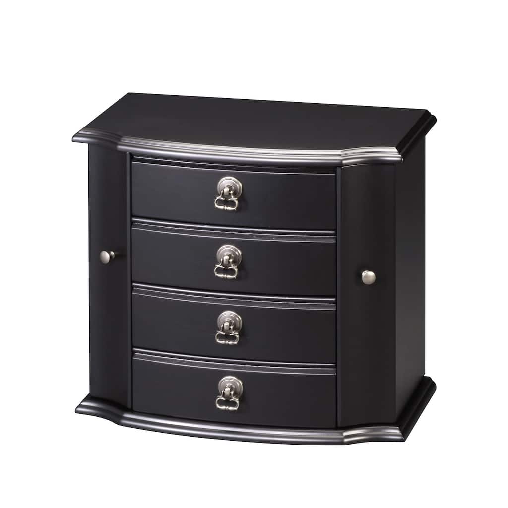 Black Wooden 4-drawer Jewelry Box