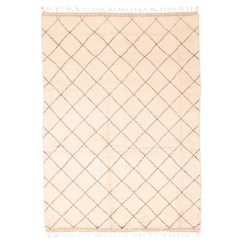 ECARPETGALLERY Hand-knotted Pak Finest Marrakesh Cream Wool Rug - 5'9 x 7'10